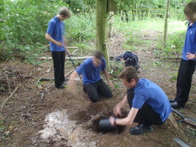 Digging of the hole for the magnetometer