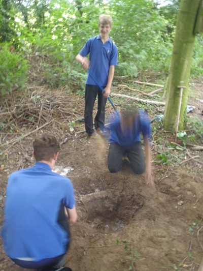 Digging of the hole for the magnetometer