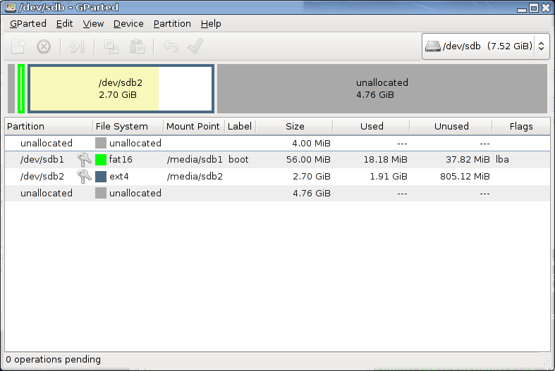 gparted screenshot