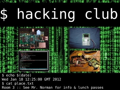 hacking club advert